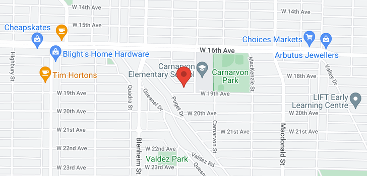 map of 3149 W 19TH AVENUE